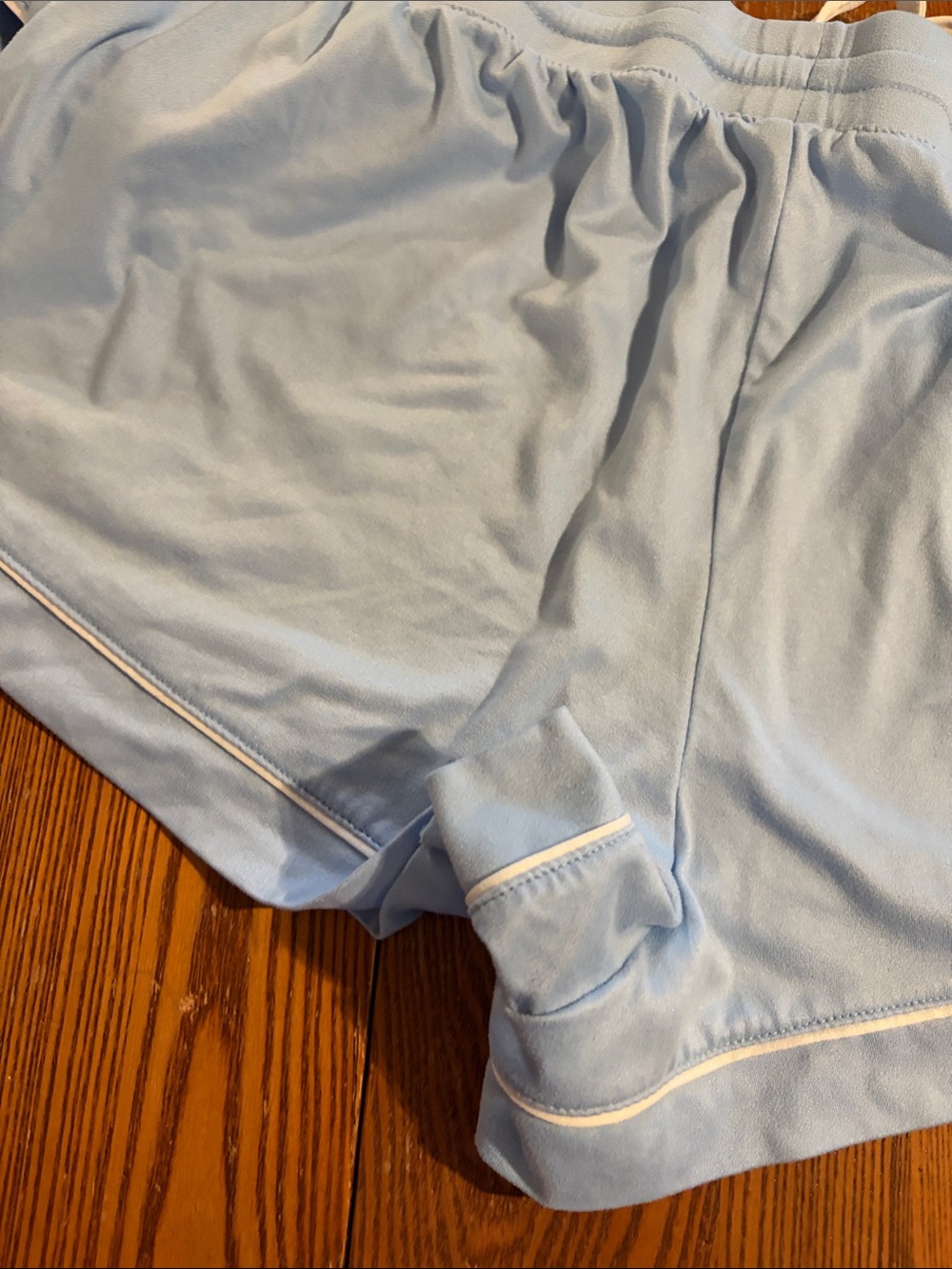 Gap Light Blue Short Sleeve PJ Set with White Piping, Large - Picture 16 of 16